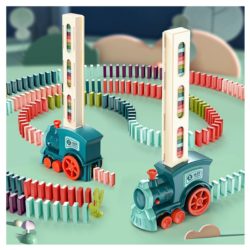 Jeu de train électrique de dominos avec pose automatique de blocs de dominos